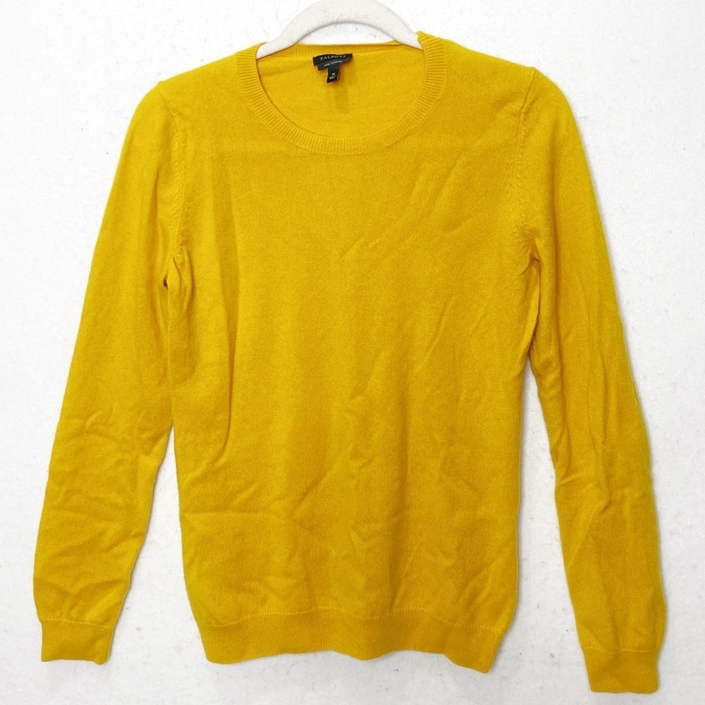 Talbots Pure 100% Cashmere Crew Neck Sweater Goldenrod Size Medium Heritage